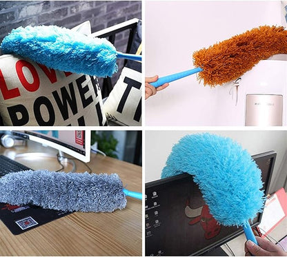 Feather Duster, Duster Microfiber Dusting Brush, Washable Head for Home Office Car 2 Set(Gris)