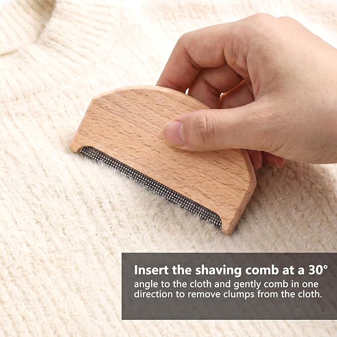 2PCS Wool Comb Sweater Pilling Comb, Manual Pilling Remover for Clothes with Pouch Lint Remover Clothing Brush Tool for Clothing Knitwear Scarves Cashmere Wool Coats Shaver