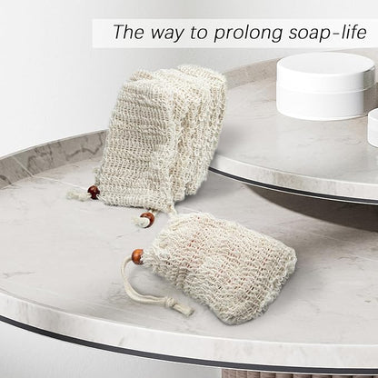 40 Soap Bags Mesh Exfoliating, 100% Natural Sisal Soap Pouch, Soap Savers for Shower Use Like Massaging and Scrubbing