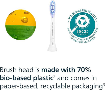 Philips Sonicare G3 Two-in-One - Genuine Replacement Electric Toothbrush Heads, White, 4 Pack One Year Supply, HX9054/65