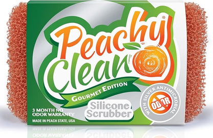 Gourmet Silicone Scrubber by Peachy Clean (Qty 1) with Fresh Peachy Fragrance