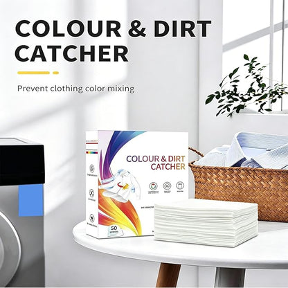 100pcs Color Catchers For Laundry - VColor Catcher Sheet, Dye Absorbing Laundry Sheets | High-Strength Dye Guard For Washing Machine & Dryer, Household Daily Travel Commercial Dryer Fabric Clothes