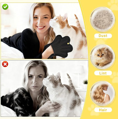Pet Hair Removal Glove for Cats and Dogs,Upgrade Reusable Electrostatic Magic Brush Pet Hair Removal Grooming Gloves Tool for Furniture, Bed Sheets,Couch,Clothes,Carpet,Car Seat