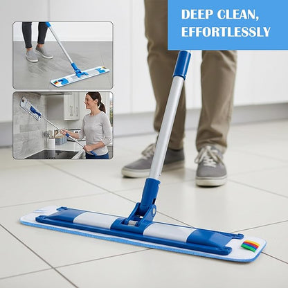 8 Pack Replacement Microfiber Pad, Cleaning Refills, Reusable Mop Refills for Flat Mop System, 25" x 5" Machine Washable Pads for Hardwood & Hard Floors