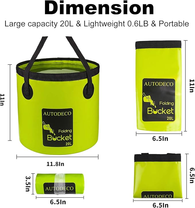 Collapsible Bucket 5 Gallon Container Folding Water Bucket Portable Wash Basin 20L