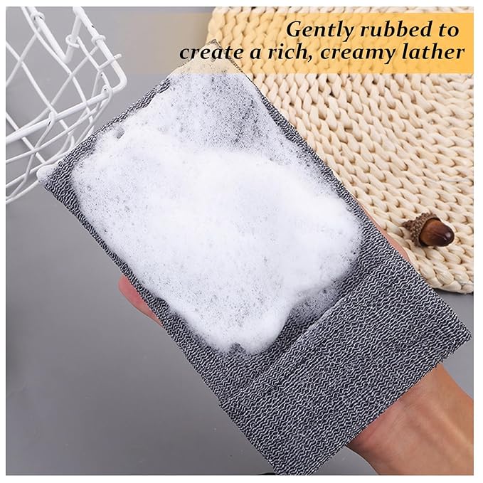 Soap Saver Bag, Soap Bag Soft for Shower, Exfoliating Mesh Soaps Saver Pouch Bags for Facial Body Cleansing Foaming (4.7''x7.8'', Grey, Black, Pink, Yellow, Orange, Blue)