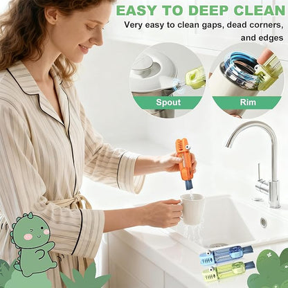 6 PCS Cup Lid Gap Cleaning Brush, Portable Water Bottle Brush, Multifunctional Bottle Cleaner Brush Set for Tight Spaces, Bottle Gaps, Straws, Tumblers, Travel Mug Caps