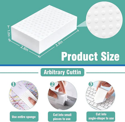 Magic Sponges Cleaning Eraser Large Size, 2X Compressed Melamine Sponge Cleaner, Melamine Foam All Purpose Cleaning Pads, Heavy Duty Stain Remover for Home Kitchen Bathroom Sneaker Car (20)