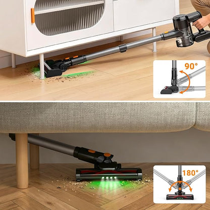 HOLOGO Cordless Vacuum Cleaner,40 Mins Runtime Lightweight Stick Vacuum Cordless,Self-Standing,Powerful Suction, Anti-Tangle Brush,Rechargeable Battery Vacuum for Carpet,Pet Hair,Hardwood Floor