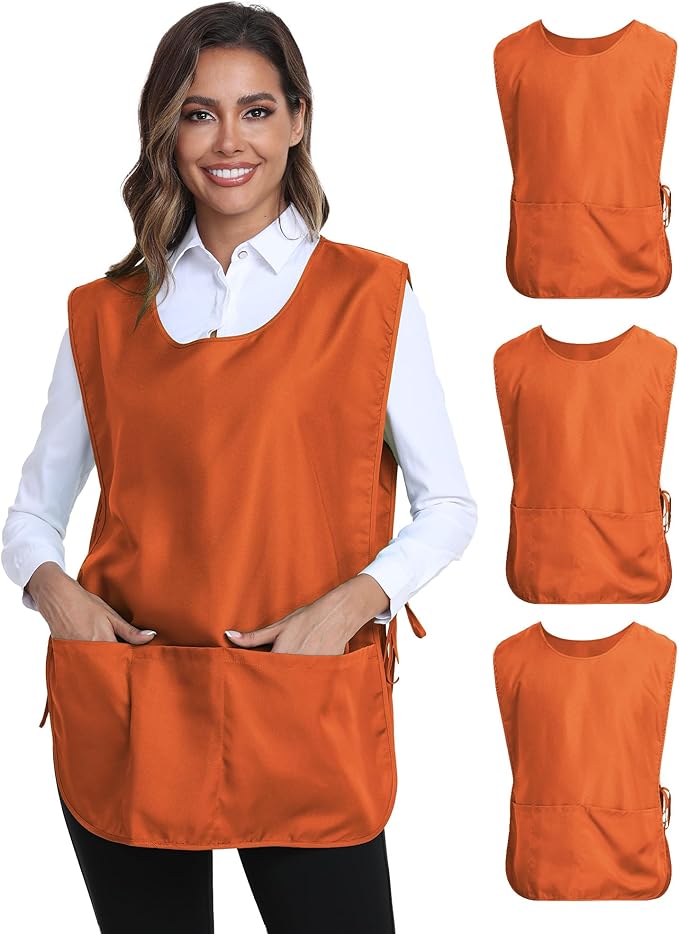 Xeoxarel Unisex Cobbler Apron with 3 Pockets, Smock Vest Apron, Suitable for Cooking，Kitchen，Garden，Hairstylist，Cleaning，Art