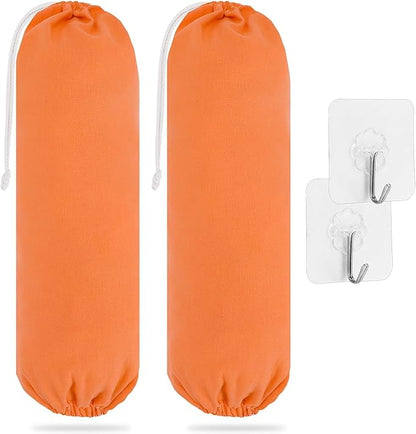 SWISSELITE 2Pcs Plastic Bag Holder, Reusable Plastic Bag Organizer Wall Mount, Large Grocery Bag Storage Dispenser, 22x9 IN