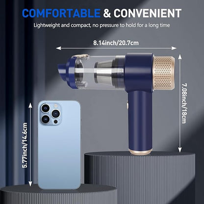 Sweetone Car Vacuum Portable Cordless, 15000 Pa Vacuum Cleaner and Air Duster, Handheld Car Vacuum Cleaner with Led Light and Multi-Nozzles Mini Vacuum Cleaner for Car Pet Home Office