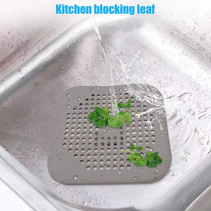 Square Drain Cover for Shower 5.7-inch TPR Drain Hair Catcher Flat Silicone Plug for Bathroom and Kitchen Filter Shower Drain Protection Flat Strainer Stopper with Suction Cups 2 Pack (White)