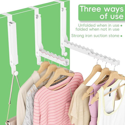 1 Pack Over The Door Hooks, Extended Over The Door Clothes Hanger with 11 Ridges,Space-Saving Over The Door Rack Door Hooks for Hanging Clothes,Larger Capacity Over The Door Hanger,Upgraded version.