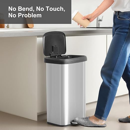21 Gallon Kitchen Trash Can (80 L), Stainless Steel Garbage Can with Soft-Close Lid & Foot Pedal, Large Step-on Waste Bins Trash for Home Office