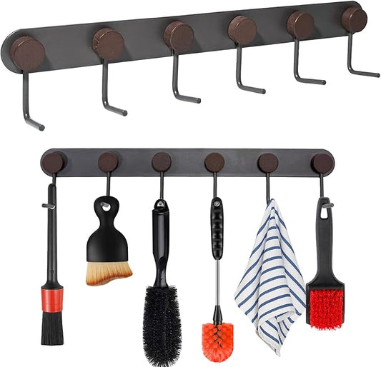 LynxLink Universal Car Detailing Organizer Detailing Brush Hanger Detailing Brush Holder Wall-Mounted Hanger Rack for Auto Detailing Supplies, Brushes, Towels & Tools