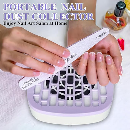 USB Mini Manicure Nail Vacuum Cleaner Strong Suction Nail Dust Collector Portable Nail Art Vacuum Dust Cleaner Extractor Fan (PURPLE)