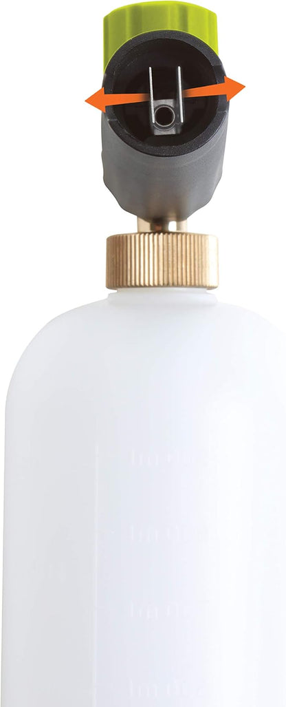 Sun Joe Foam Cannon for SPX Series Pressure Washers, Snow Foam Sprayer with 1/4-Inch Quick-Connect Inlet, Adjustable Nozzle & Detergent Dial, 34 fl oz