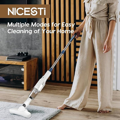 Stick Vacuum Cleaner, Powerful Suction Cordless 3-in-1 Small Handheld Vac with Filter for Hard Floor Lightweight Upright Home Pet Hair