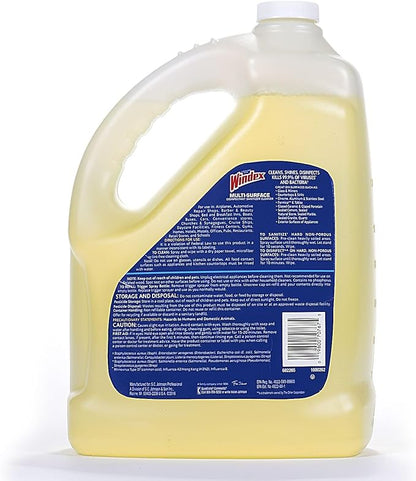 SC Johnson Professional Windex Multi-Surface Disinfectant Cleaner, Citrus, 1 Gallon Bottle Refill