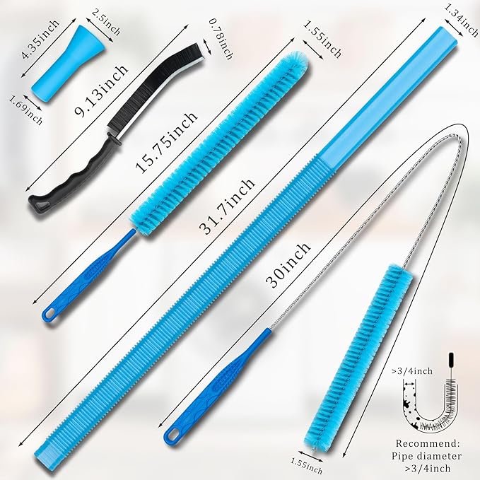 Dryer Vent Cleaner Kit,Dryer Lint Cleaning Tool for Trap,Brush Kit for Dryer Vent Cleaning,Dryer Vent Cleaner Kit with Vacuum,Dryer Lint Trap Cleaner Tool,Flexible Dryer Vent Cleaning Hose Lint Filter