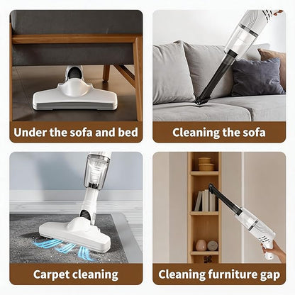 Stick Vacuum Cleaner, Powerful Suction Cordless 3-in-1 Small Handheld Vac with Filter for Hard Floor Lightweight Upright Home Pet Hair