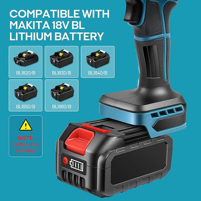 Cordless Mini Jet Dry Blower for Makita 18V Battery(NOT Included), Brushless Leaf Blowers 40000 RPM 475 MPH, Handheld Turbofan Air Blower w/Extended Nozzle for Lawn Care, Patio Cleaning, Dust