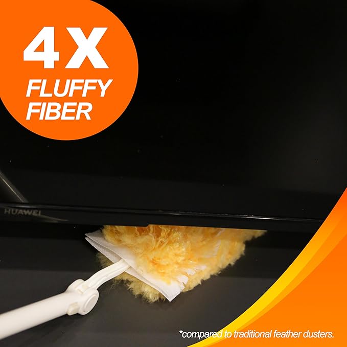 Duster Refills 50 Counts, 360° Heavy Duty Multi Surface Duster Refills for Cleaning, Compatible with Swiffer Dusters