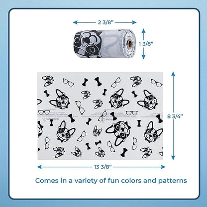 Best Pet Supplies Dog Poop Bags for Waste Refuse Cleanup, Doggy Roll Replacements for Outdoor Puppy Walking and Travel, Leak Proof and Tear Resistant, Thick Plastic - White, 150 Bags