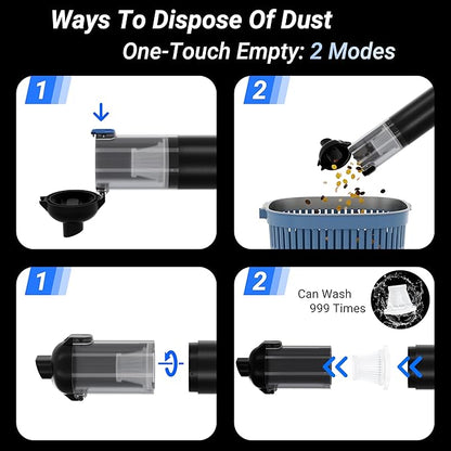 PPN Portable Car Vacuum Cordless 20000PA High Power Handheld Vacuum Cleaner for Car, Mini Rechargeable Wireless Vacuum for Car Detailing, Truck, Desktop, Home Tech Gifts for Men