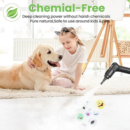 Handheld Steam Cleaner for Home, 2500W High Pressure Steam Cleaner for Car Detailing, 3 Steam Levels, 1600Ml Tank, High Heat Steamer for Bed Bugs, Couch, Furniture, Kitchen, Bathroom, Floors