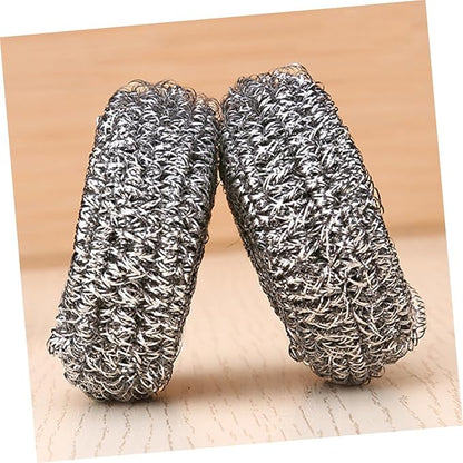 Alipis 2pcs Stainless Steel Kitchen Cleaning Balls Heavy Duty Dish Scrubbers Spiral Design Rust-Resistant Scourers for Pots and Pans for Tough Kitchen Cleaning Tasks
