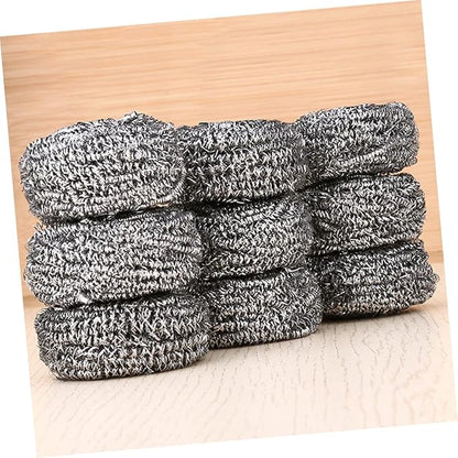Unomor 2pcs Stainless Steel Scourers Kitchen Cleaning Balls for Pots Pans and Dishes Non-Scratch Spiral Design Effortless Grime Removal