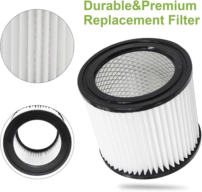 90398 Shop Vac Filter Replacement for Shop Vac 90398/118692, 9039800, 903-98-00, 9039833 Small Cartridge Filter Type AA, Fits Most 4 Gallon and Less Wet/Dry Vacuum Cleaner, 2 Pack
