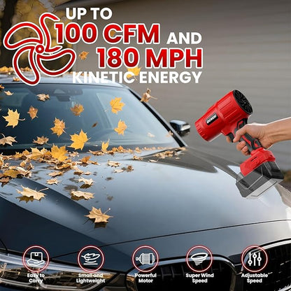Cordless Leaf Blower Dust Blower for Milwaukee 18V Battery, High-Speed Brushless Motor Handheld Jet Fan Air Blower for Patio Cleaning, Lawn Care, Blowing Leaves(No Battery/Charger)