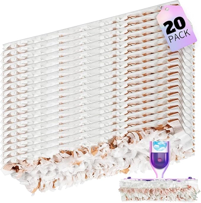 Disposable Mop Pads for Swiffer PowerMop Wood Mopping Pad Refills - 20 Pack | Wood Floor Cleaning Pads | Absorb and Lock Dirt | Safe on Finished Floors