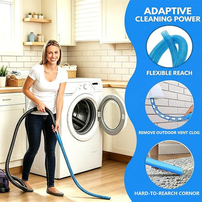 Dryer Vent Cleaner Kit Dryer Lint Vac Vacuum Hose Attachment Cleaning Hose Lint Trap Cleaning Tool and Brush 2 pieces