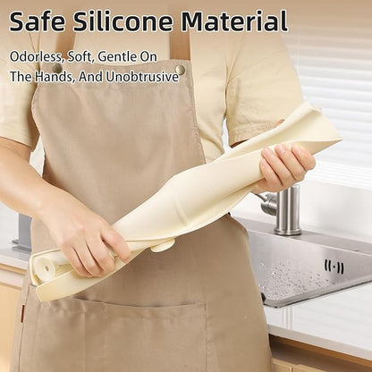 18" Upgraded Silicone Sink Splash Guard Released in 2026,Self-Draining Water Splash Guard for Kitchen Sink,Bathroom and Kitchen Island,with 3.5" High Splash Guard & 6 Strong Suction Cup (Beige)