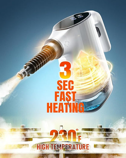 Handheld Steam Cleaner, 3s Fast Heat Pressurized Steam Cleaner, Upgrade 450ml Removable Water Tank, Lightweight Portable Steamer for Cleaning Home, Kitchen, Bathroom, Car, Tile, Easy Refill