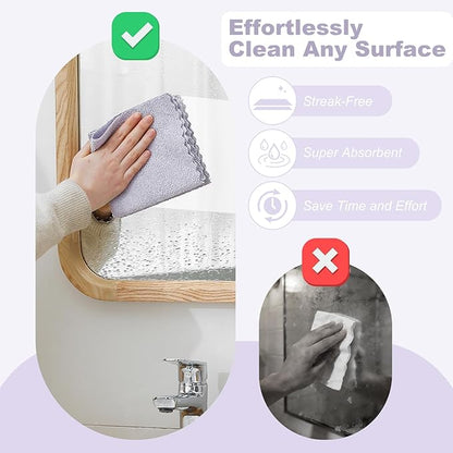 Jessy Home 2 Roll Reusable Paper Towels,100 Sheets Tear Away Microfiber Cleaning Cloth, Lint Free Cleaning Rags for Kitchen, Dishcloth,Household Cleaning Supplies