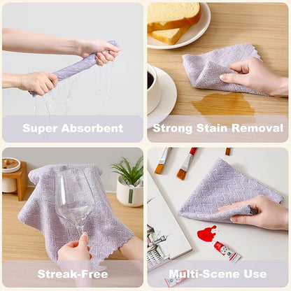 80 Pack Microfiber Cleaning Cloth Roll Reusable Paper Towels 12"x12" Tear Away Cloth,Absorbent Dish Rags for House Kitchen,Wash Cloths,Lint Free Rags for Window Cars Cleaning Supplies