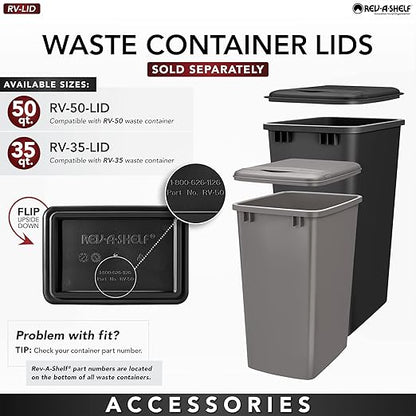Rev-A-Shelf 35 Qt Bottom Mount Double Pullout Under Cabinet Kitchen Trash Cans w/Soft-Close for Base Cabinets, 150 Pound Rated Full-Extension Slides, Min Opening Width of 18", Silver, 4WCSC-2135DM-2