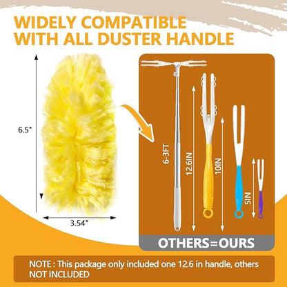 40 Pack Duster Refills Kit Disposable for Swiffer Duster Handle,360° Deep Cleaner Heavy Duty Replacement with 1 Handle,for Home, Blinds, Car, Pet, Furniture, Fans(Yellow)