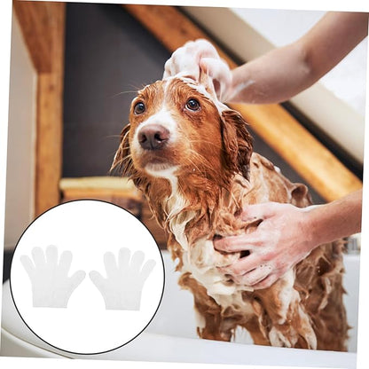 Garneck 1bag Pet Cleaning and Grooming Gloves No-Rinse Spa Mitts for Cats and Dogs Ergonomic Design for Easy Grooming and Cleaning Original Scent