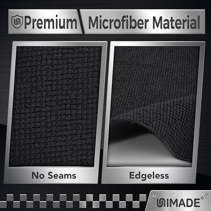 UNIMADE Microfiber Cleaning Cloth, 200 Pack Microfiber Towels for Cars Reusable Shop Rags Bulk Lint Free Cleaning Towels for Car Kitchen Automotive Bar Mechanic Restaurant Garage, 11.5"x 11.5", Black
