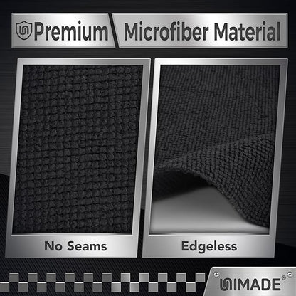 UNIMADE Microfiber Cleaning Cloth, 200 Pack Microfiber Towels for Cars Reusable Shop Rags Bulk Lint Free Cleaning Towels for Car Kitchen Automotive Bar Mechanic Restaurant Garage, 11.5"x 11.5", Black