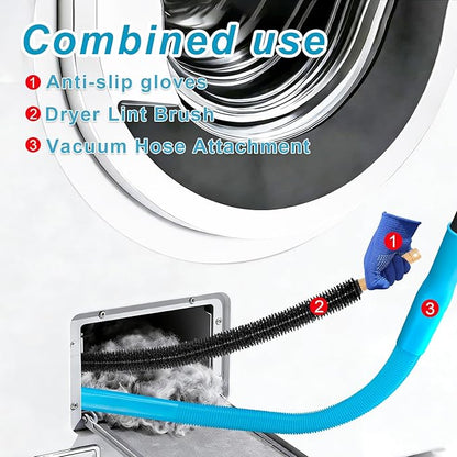 Upgraded Dryer Vent Cleaner Kit: Universal Vacuum Hose Attachment for Lint Removal Fits All Vacuums Cleaner Vacuum Hose With Brush Lint Brush Gloves