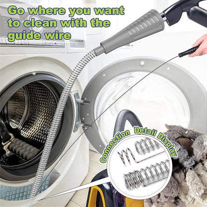 Sealegend 2PCS Dryer Vent Cleaner Kit with Guide Wire Vacuum Hose Attachment Brush Lint Remover Power Washer and Dryer Vent Vacuum Hose Grey