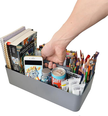 -Large Carry Caddy Bin Basket Portable Office Desk Storage DIY- MADE IN USA (Orion Gray)