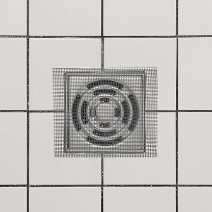 4 Inch x 33 FT Disposable Shower Drain Screen Self-Adhesive Stickers, with Cleaning Shovel, Showers Drain Hair Catcher, Shower Drain Mesh Stickers for Bathroom Kitchen Sink